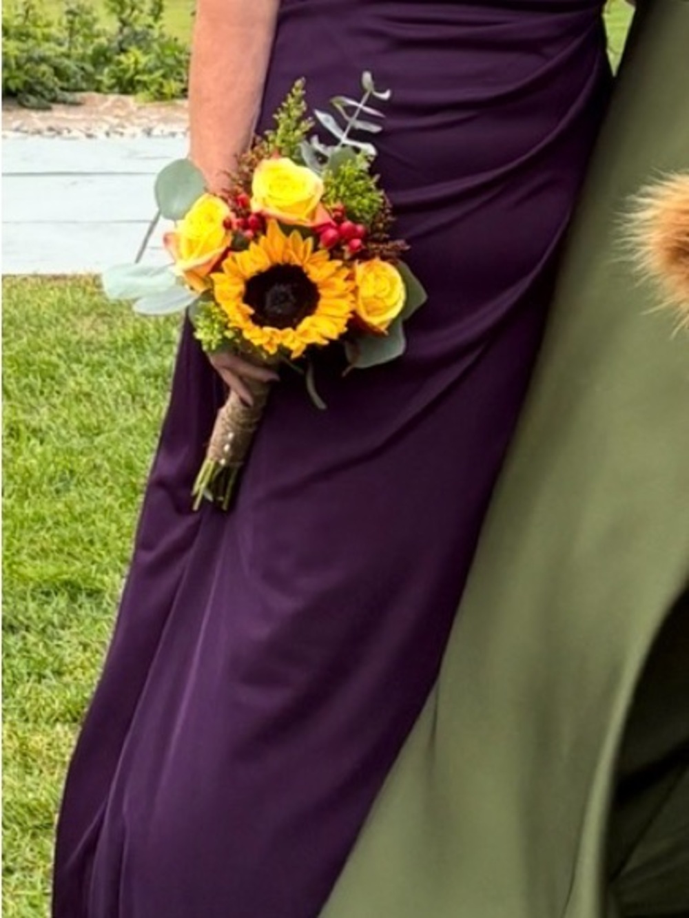 Deep Plum Strapless Maxi Dress with Ruched Bodice